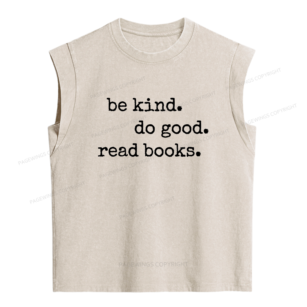 Pagewings Read Books Be Kind Women's Washed Tank Top