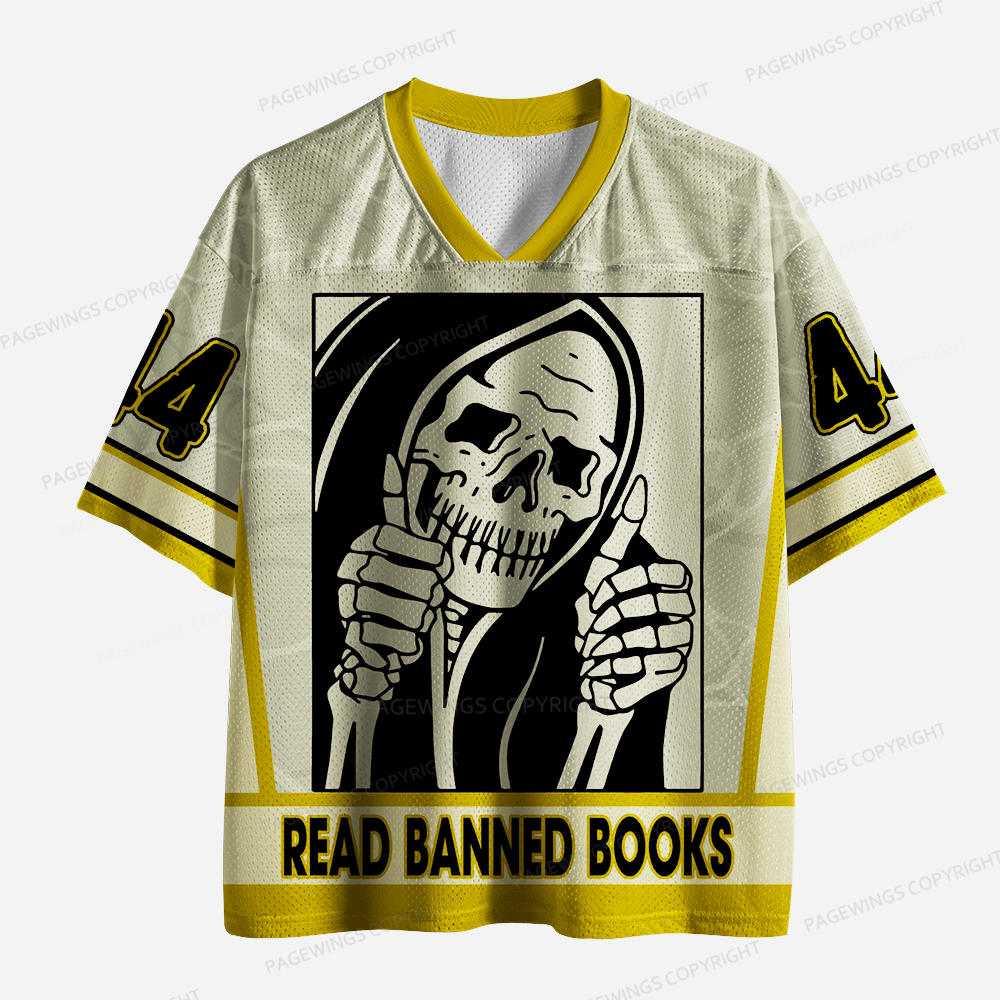 Pagewings Read Banned Books Unisex Mesh Jersey