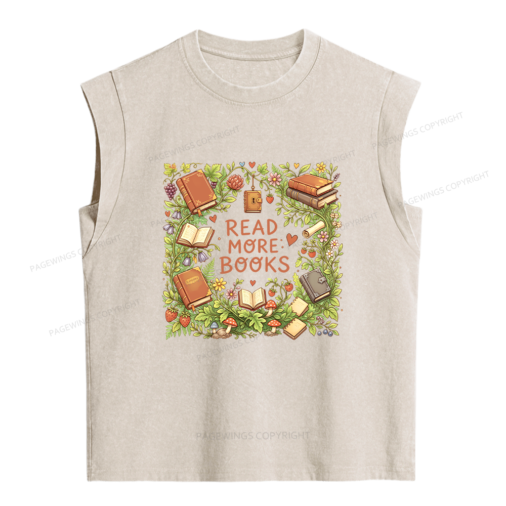 Pagewing Read More Books Women's Washed Tank Top