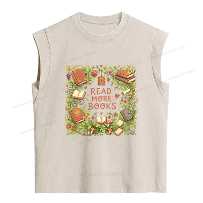 Pagewing Read More Books Women's Washed Tank Top