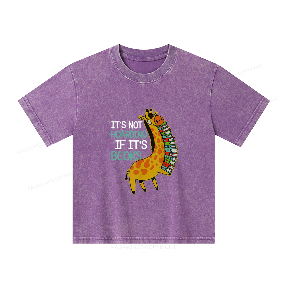 Pagewings It's Not Hoarding If It's Books Unisex Kids Washed T-shirt