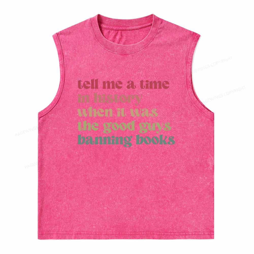 Pagewings Tell Me a Time in History Unisex Washed Tank Top