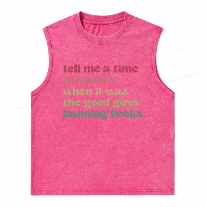 Pagewings Tell Me a Time in History Unisex Washed Tank Top