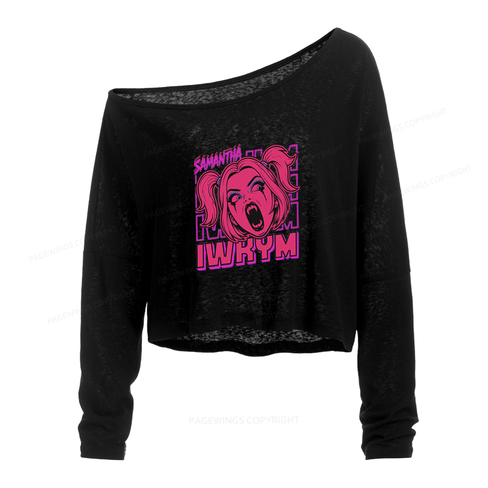 Pagewings Sci Fi Bookish Slouchy Long Sleeve Off Shoulder T-shirt
