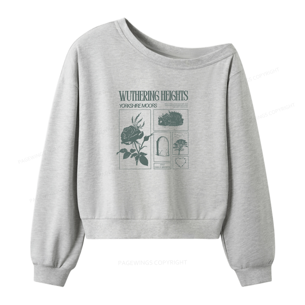 Pagewings Literary Quote Women Off Shoulder Sweatshirt