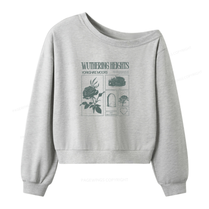 Pagewings Literary Quote Women Off Shoulder Sweatshirt