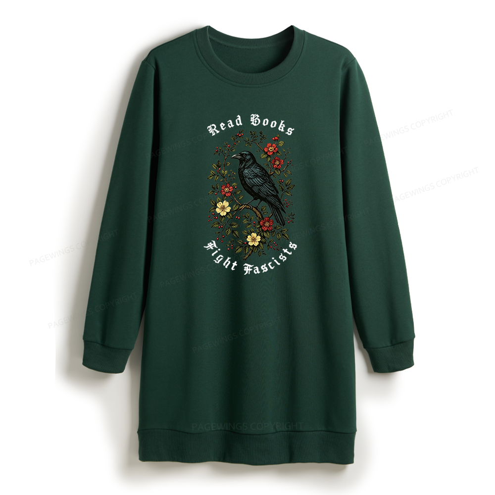 Pagewings Read Books Fight Fascists Sweatshirt Dress