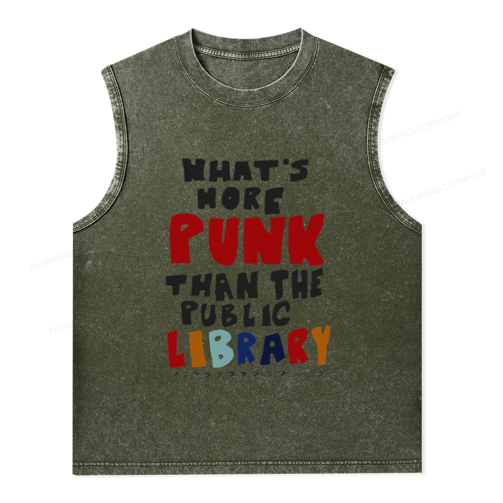 Pagewings What's More Punk Than The Public Library Unisex Washed Tank Top