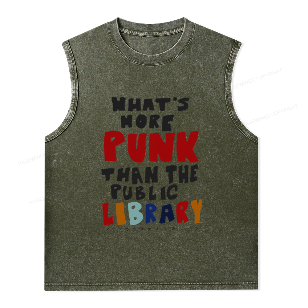 Pagewings What's More Punk Than The Public Library Unisex Washed Tank Top