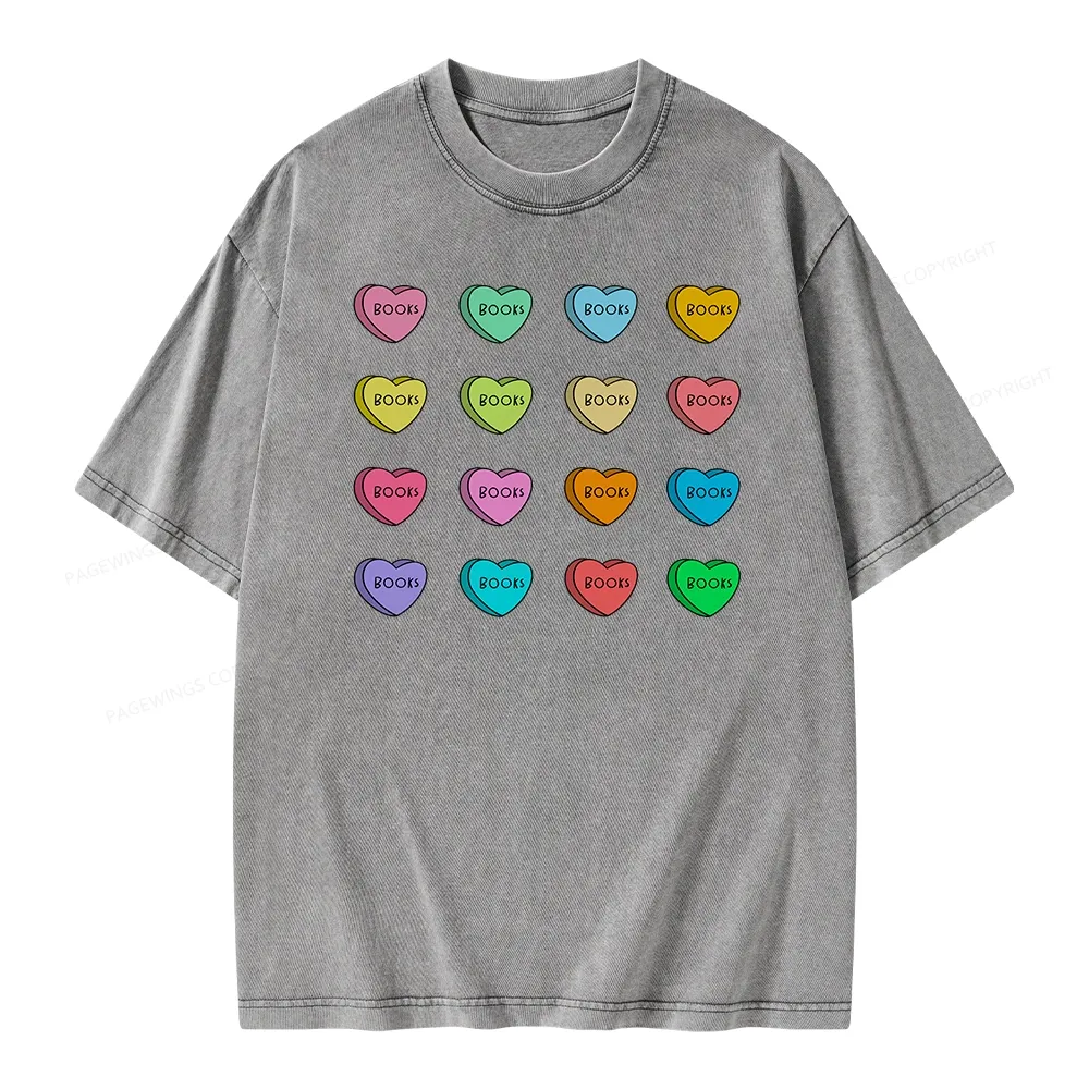Pagewings Valentine's Day Librarian Unisex Washed T-shirt