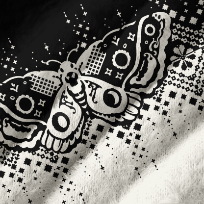 Pagewings Death's-Head Hawkmoth Off Shoulder Ugly Knit Sweater
