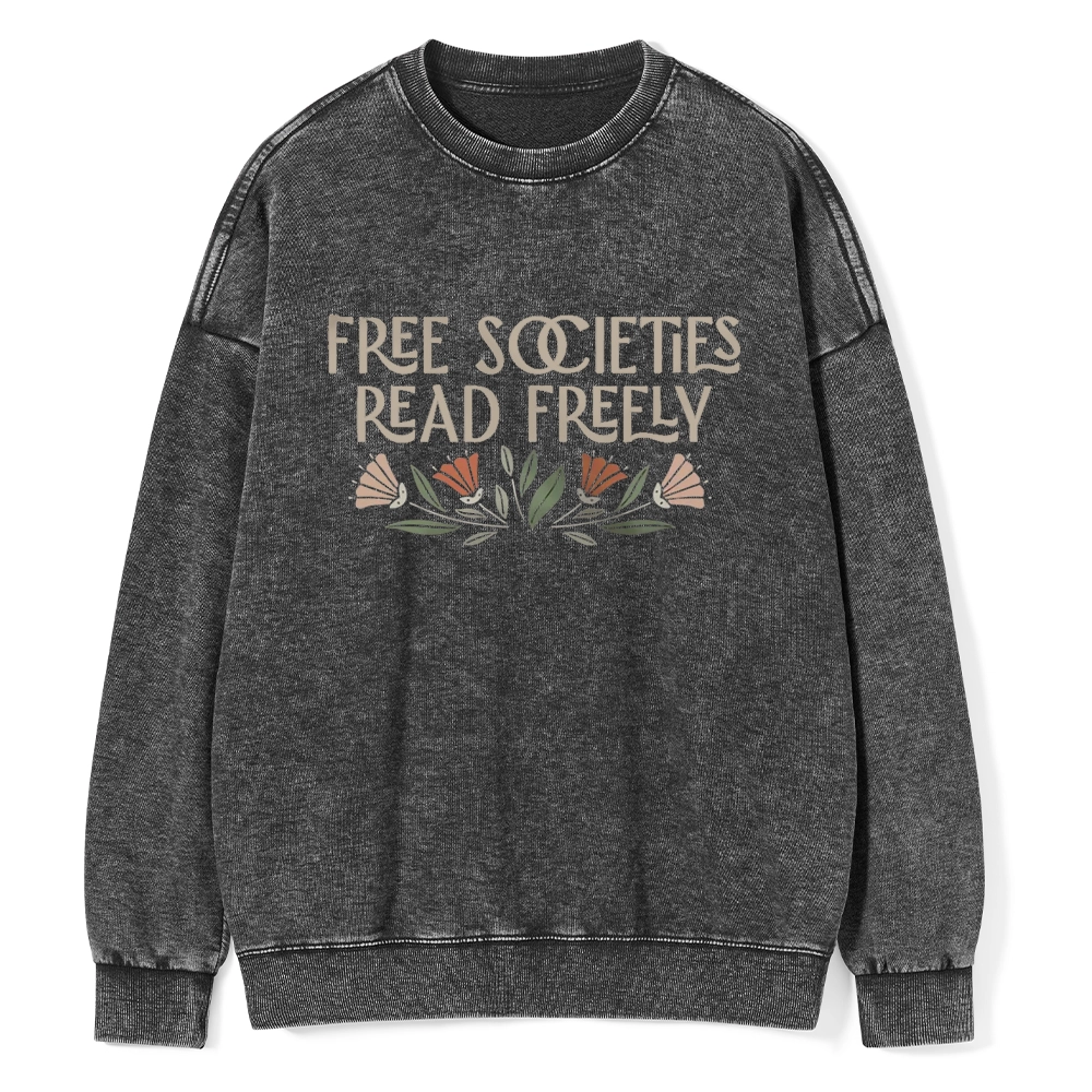 Pagewings Read Freely Unisex Washed Sweatshirt