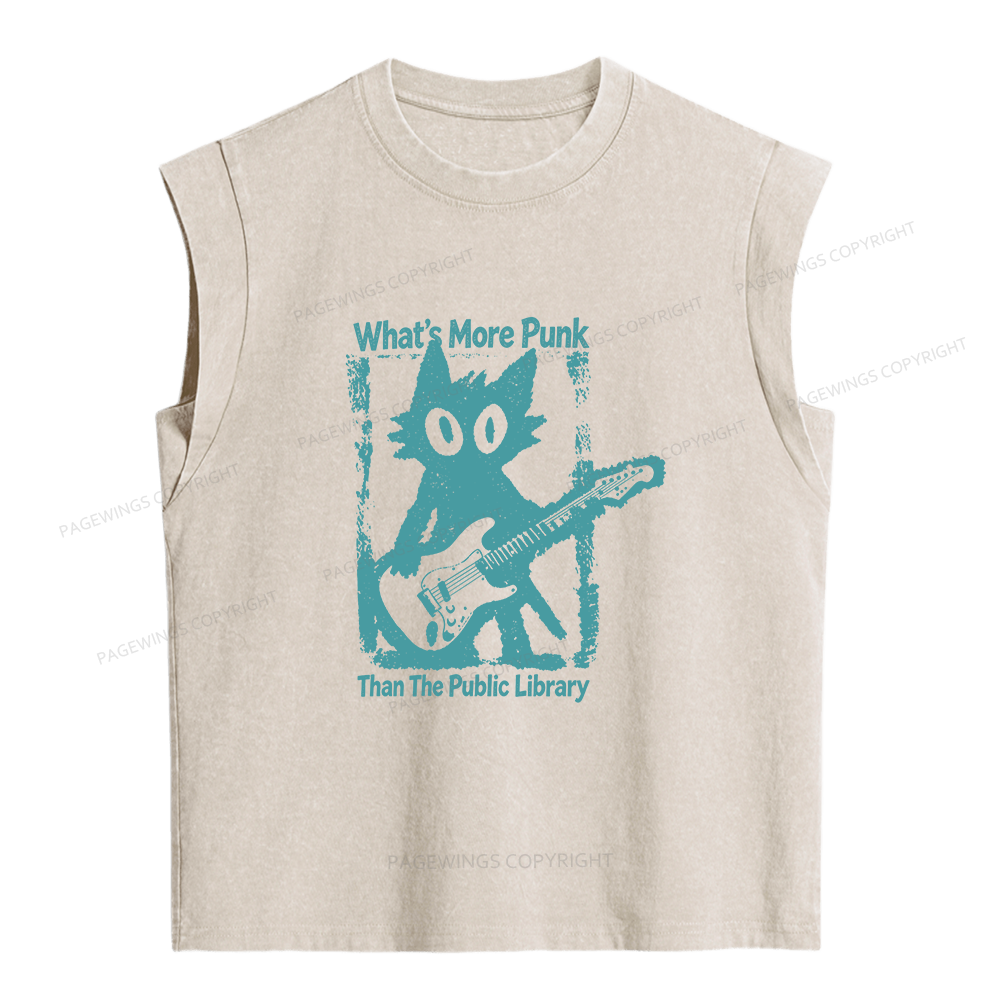 Pagewings What’s More Punk Than The Public Library Women's Washed Tank Top