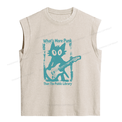 Pagewings What’s More Punk Than The Public Library Women's Washed Tank Top