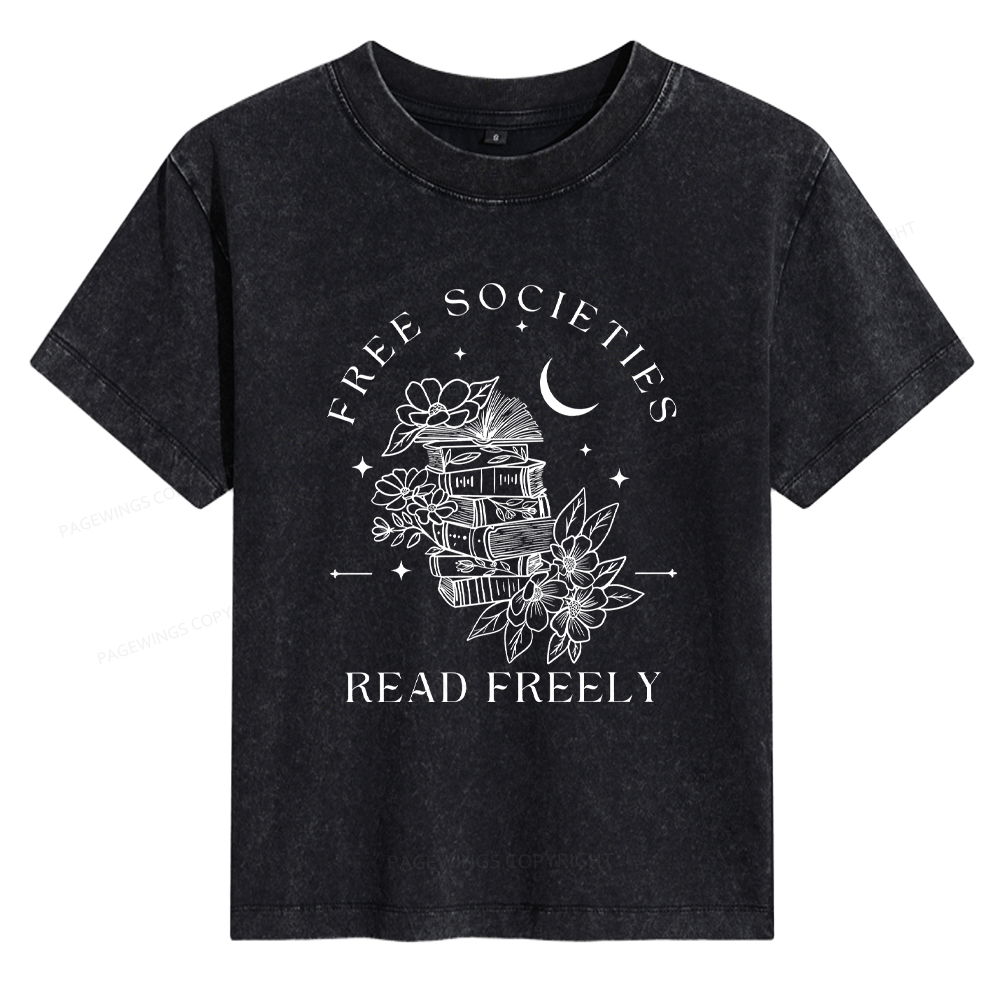 Pagewings Free Societies Read Freely Comfort Colors Women's Washed T-shirt