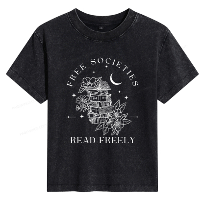 Pagewings Free Societies Read Freely Comfort Colors Women's Washed T-shirt