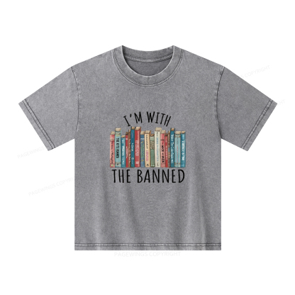 Pagewings I'm With The Banned Unisex Kids Washed T-shirt