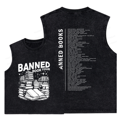 Pagewings Banned Books Tour Unisex Washed Tank Top