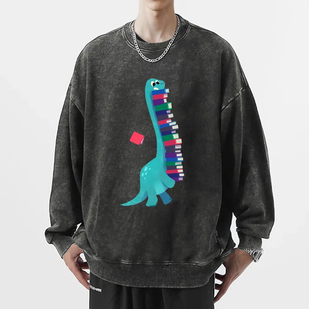 Pagewings Book Dinosaurs Unisex Washed Sweatshirt