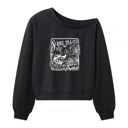 Pagewings Fantasy Reader Women Off Shoulder Sweatshirt