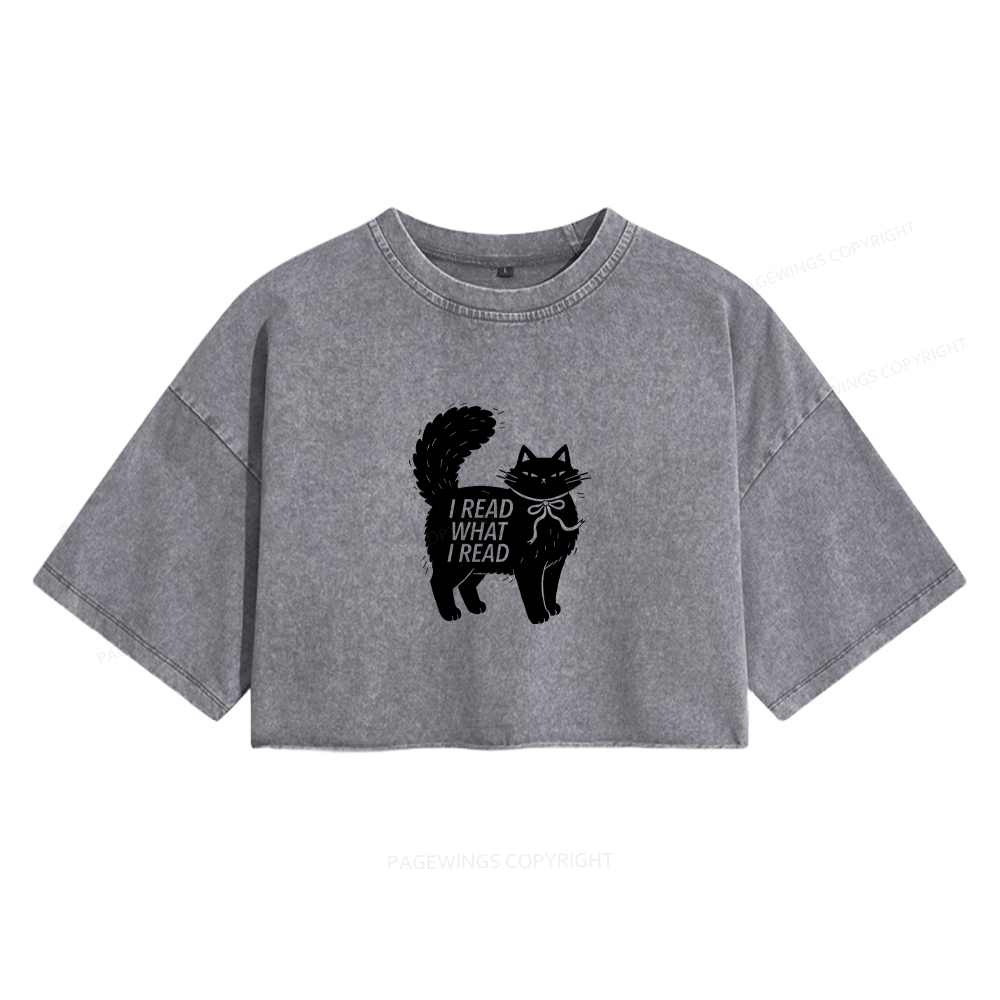 Pagewings I Read What I Read Women's Washed Cropped T-shirt