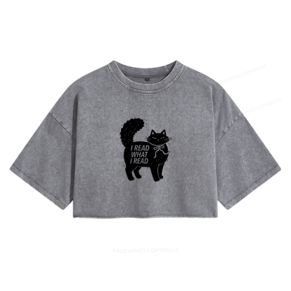 Pagewings I Read What I Read Women's Washed Cropped T-shirt