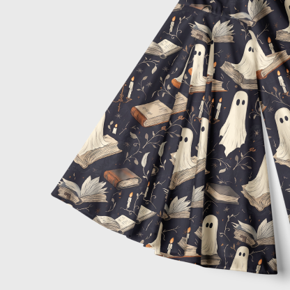 Pagewings Ghosts Love Reading Bell Sleeve Dress