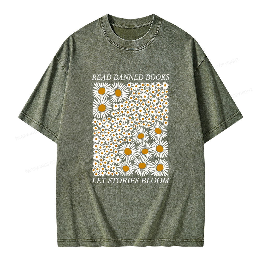 Pagewings Read Banned Books Unisex Washed T-shirt
