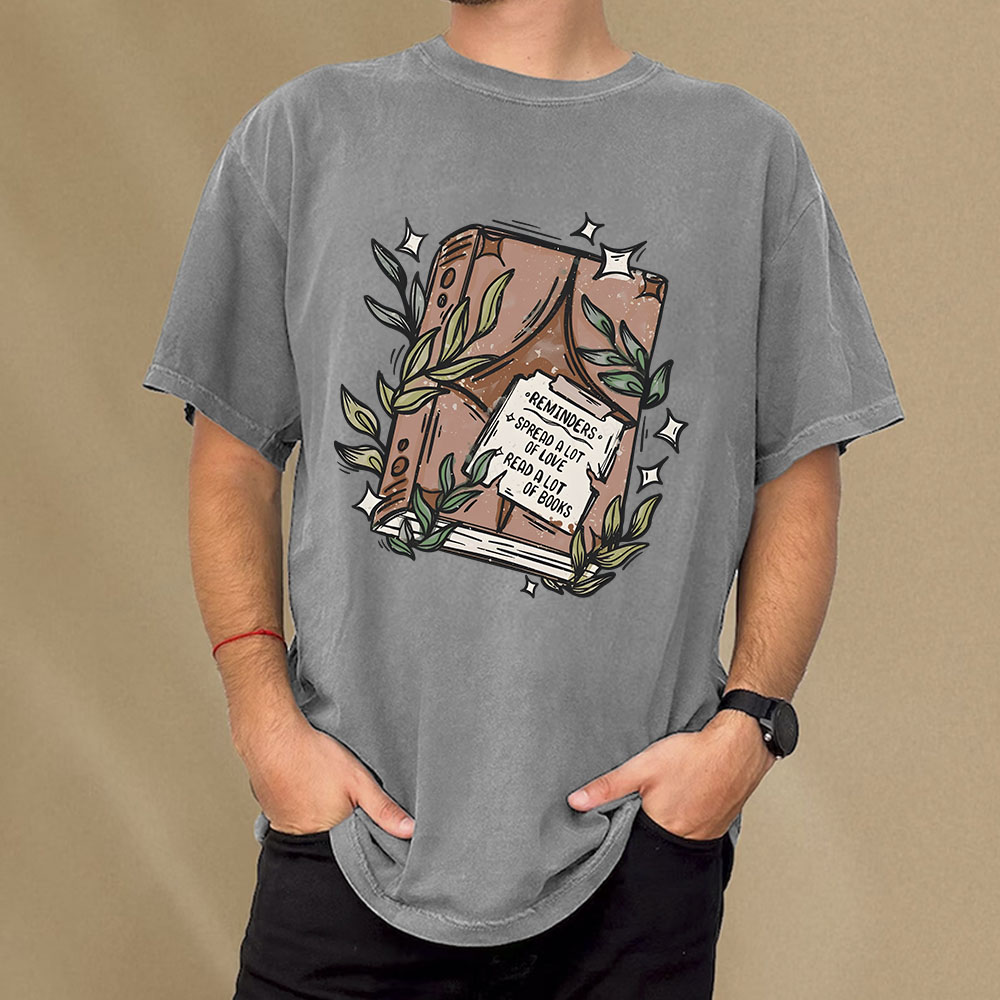 Pagewings Read A Lot Of Books Unisex Washed T-shirt