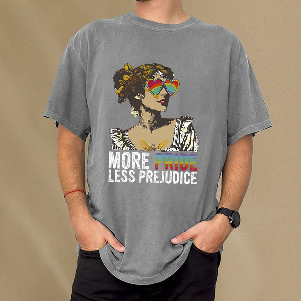 Pagewings More Pride Less Prejudice Unisex Washed T-shirt