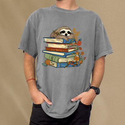 Pagewings Sloth And Stories Unisex Washed T-shirt