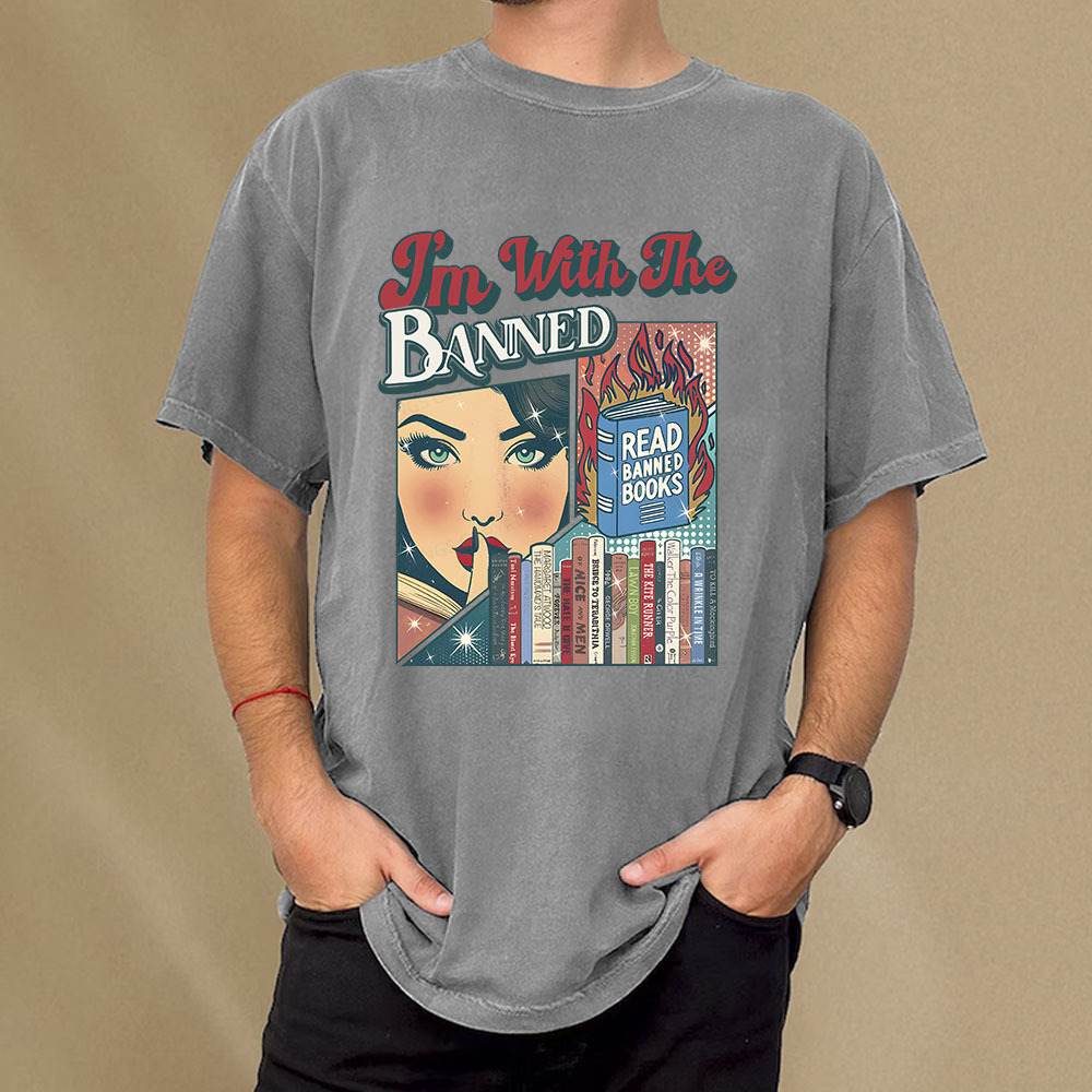 Pagewings I’m With the Banned Unisex Washed T-shirt