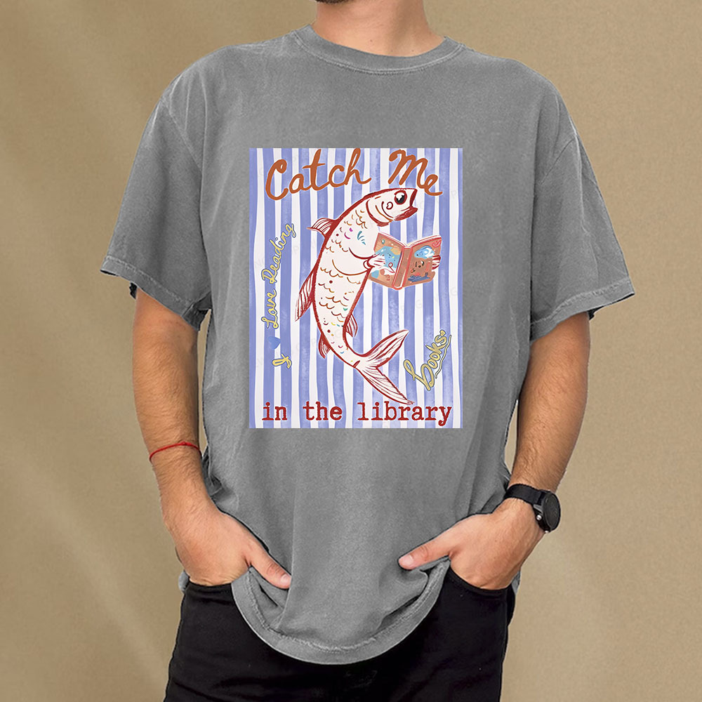 Pagewings Catch Me In The Library Unisex Washed T-shirt