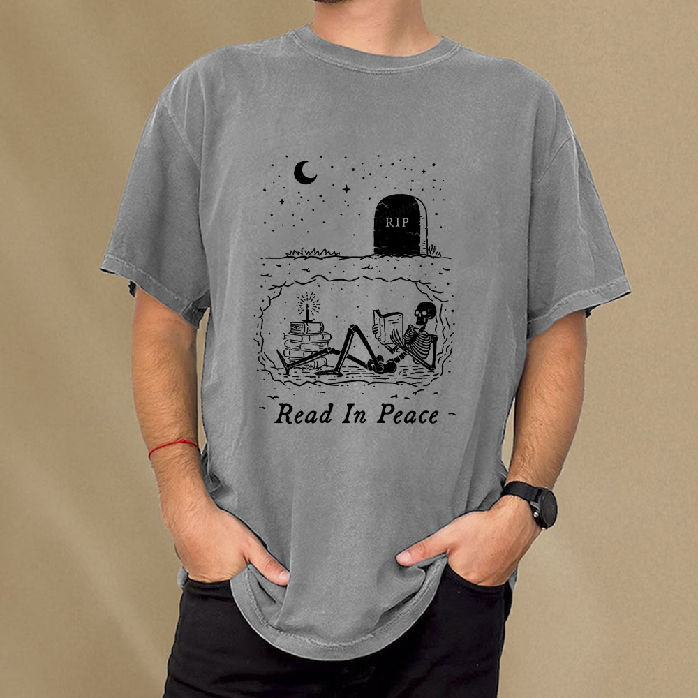 Pagewings Read In Peace Unisex Washed T-shirt