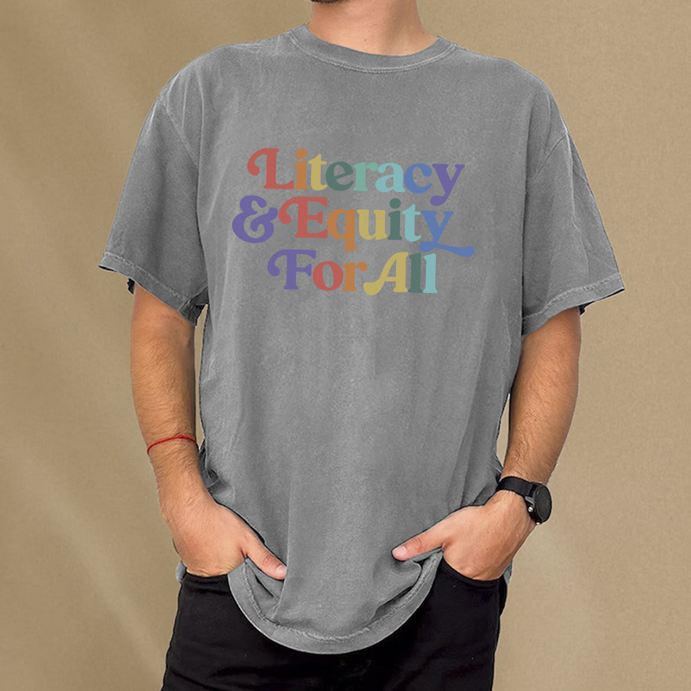 Pagewings Literacy & Equity For All Unisex Washed T-shirt