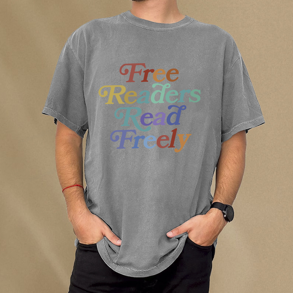 Pagewings Free Readers Read Freely Unisex Washed T-shirt