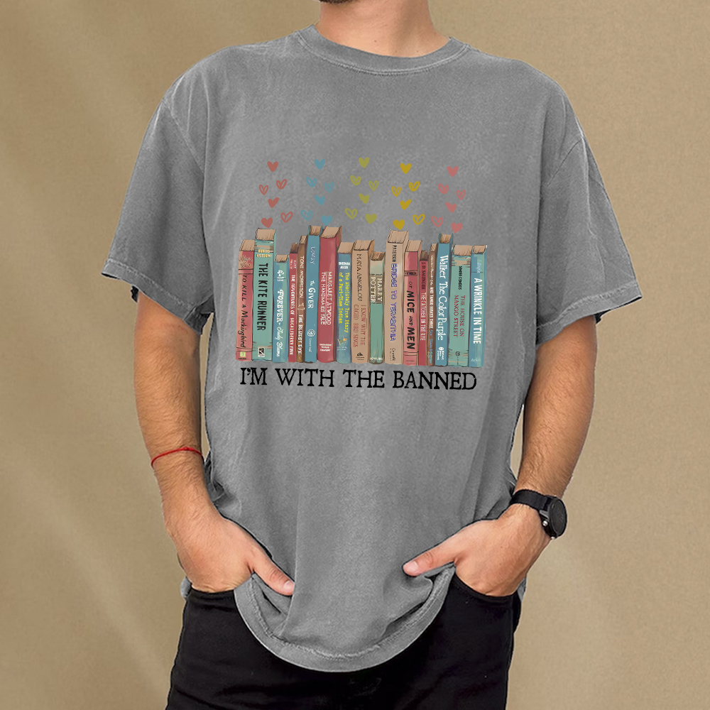 Pagewings I'm With The Banned Unisex Washed T-shirt
