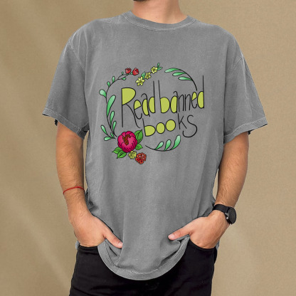 Pagewings Read Banned Books Unisex Washed T-shirt