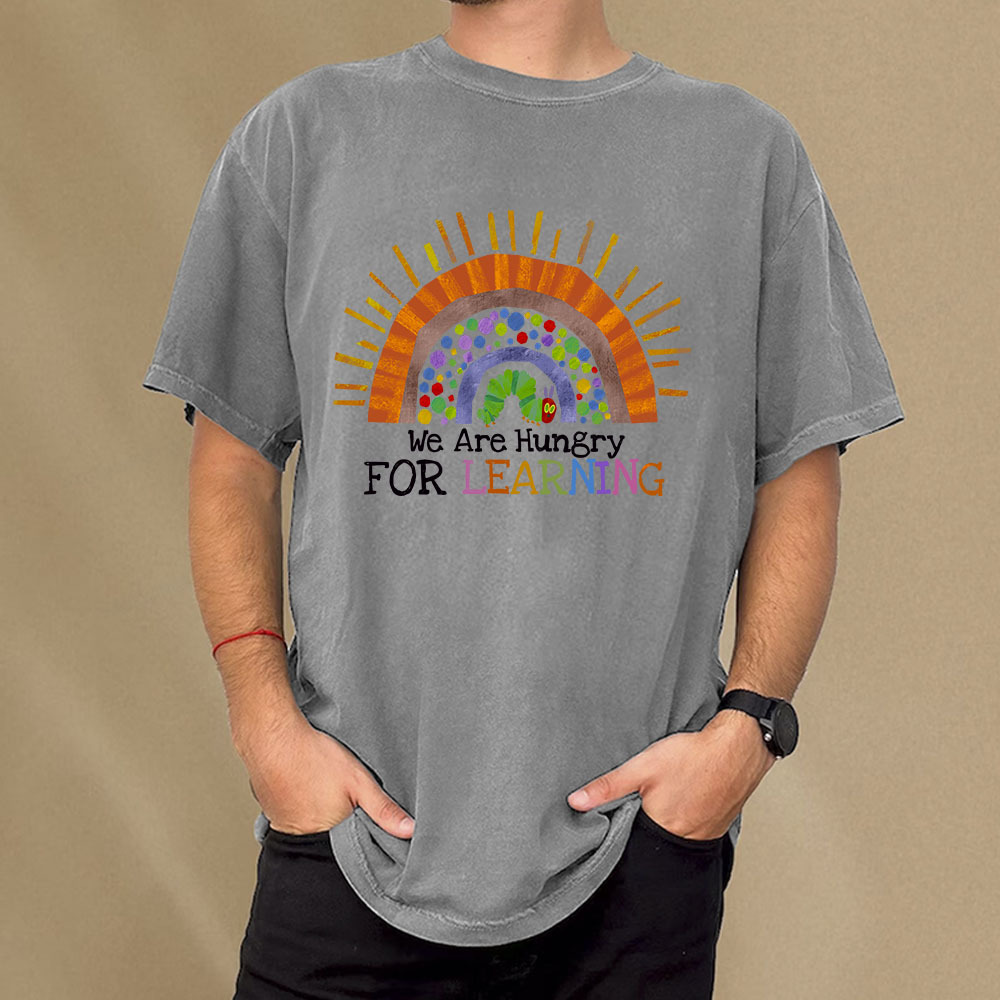 Pagewings We Are Hungry For Learning Unisex Washed T-shirt