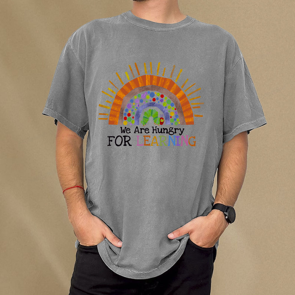 Pagewings We Are Hungry For Learning Unisex Washed T-shirt