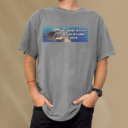 Pagewings Dont Forget To Return Your Library Books Unisex Washed T-shirt
