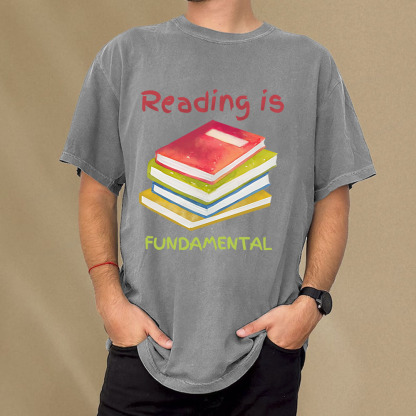 Pagewings Reading is Fundamental Unisex Washed T-shirt