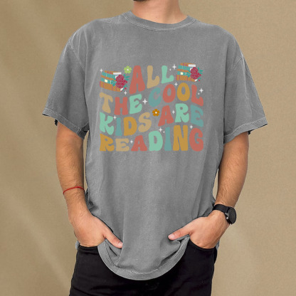 Pagewings All The Cool Kids Are Reading Unisex Washed T-shirt