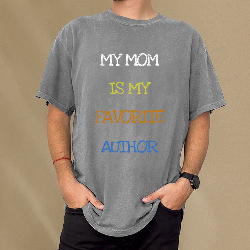 Pagewings My Mom Is My Favorite Author Unisex Washed T-shirt