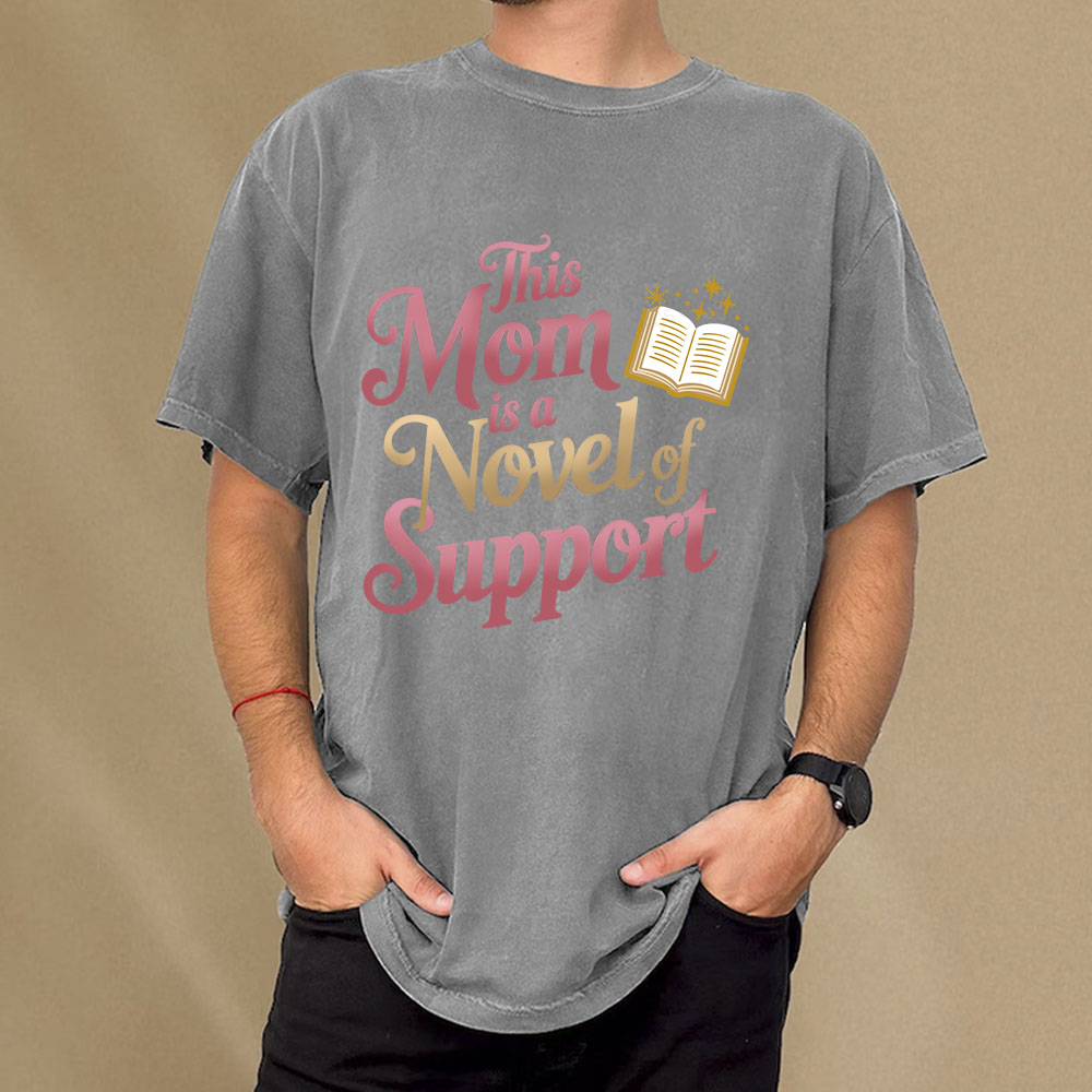 Pagewings This Mom Is A Novel Of Support Unisex Washed T-shirt