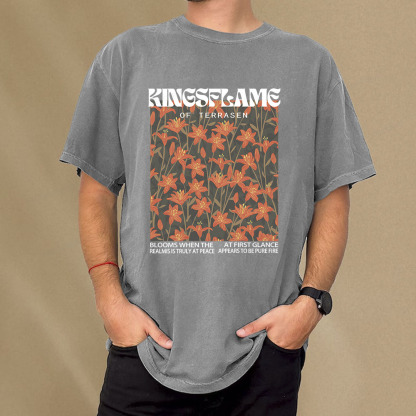 Pagewings Throne Of Glass Kingsflame Flower Aesthetic Unisex Washed T-shirt