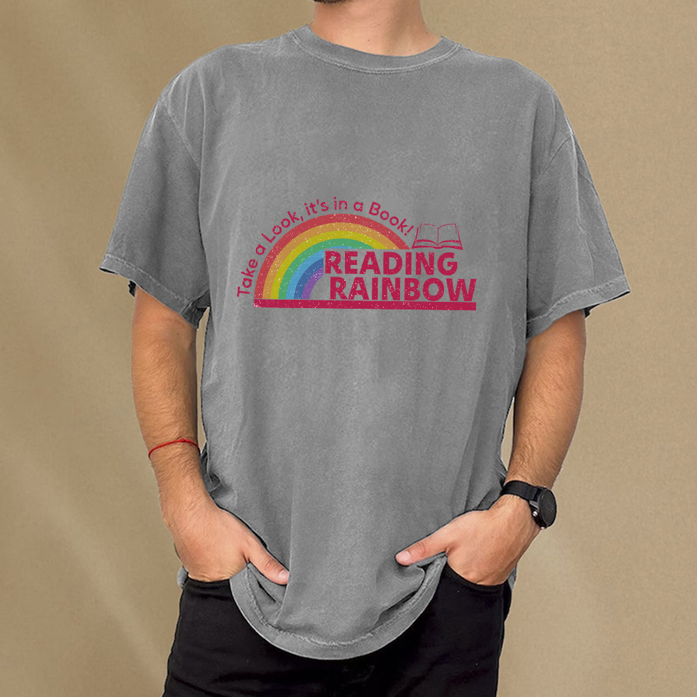 Pagewings Reading Rainbow Unisex Washed T-shirt