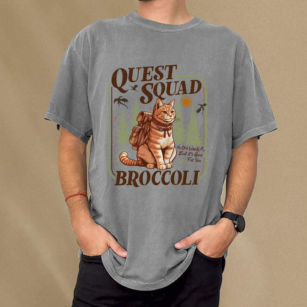 Pagewings Quest Squad Broccoli Unisex Washed T-shirt