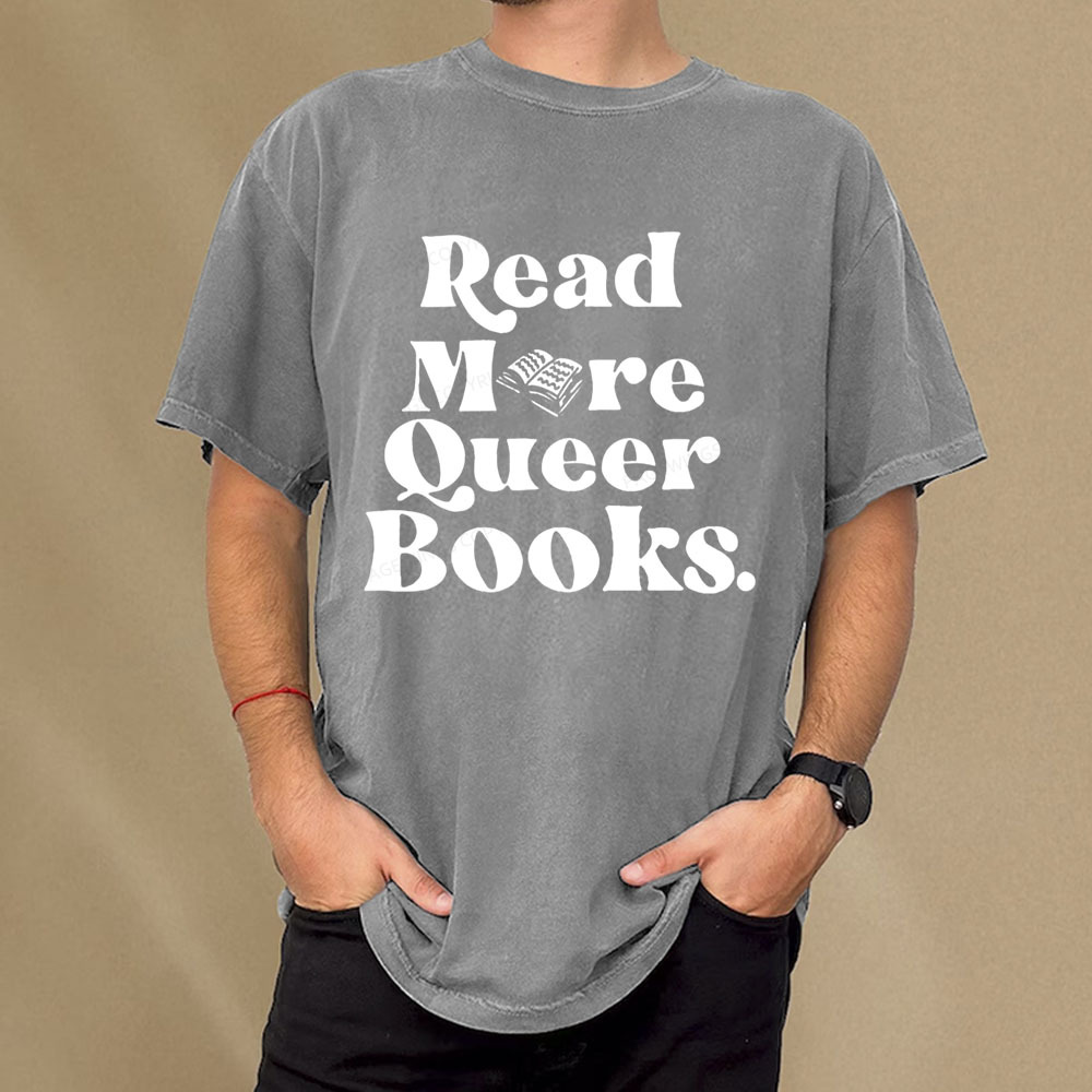 Pagewings Read More Queer Books Unisex Washed T-shirt