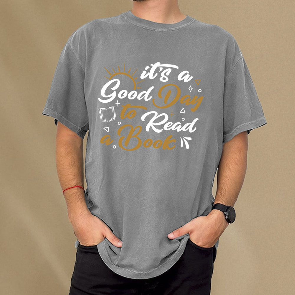 Pagewings It's A Good Day To Read A Book Unisex Washed T-shirt
